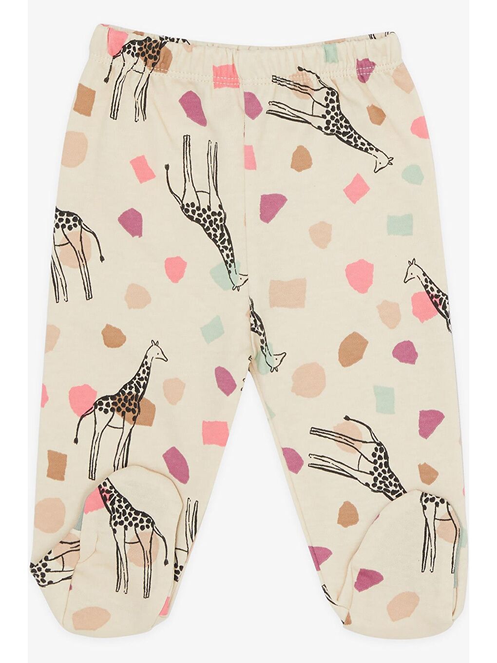 Kız Bebek Hastane Çıkışı 3 Lü Zürafa Desenli Bej (4 Ay)-2
