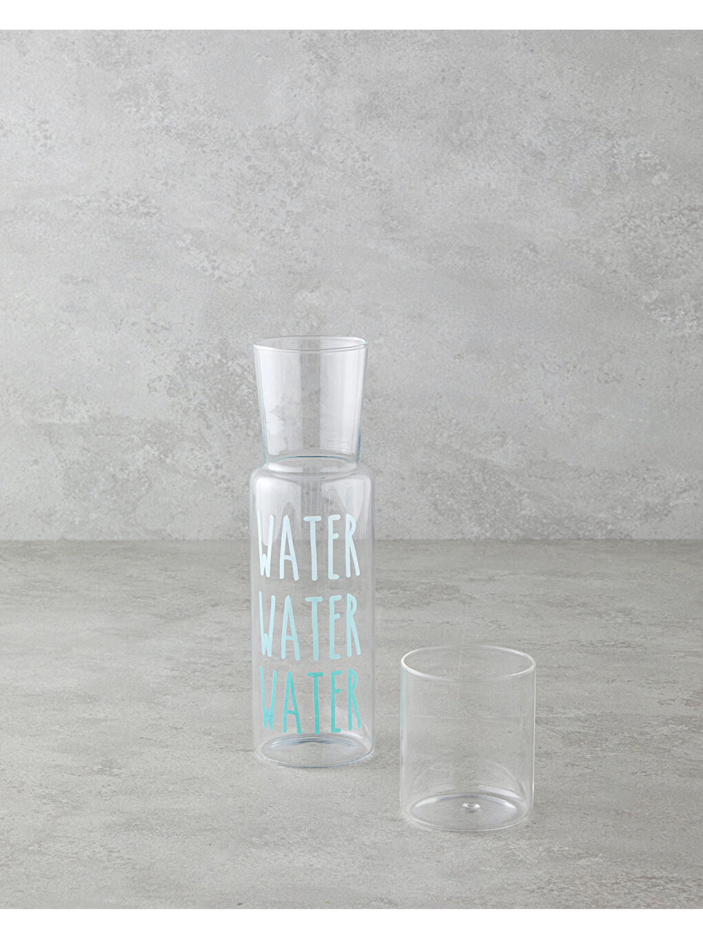 Watery Cam Başucu Sürahi 750 ml + 250 ml Mavi-1