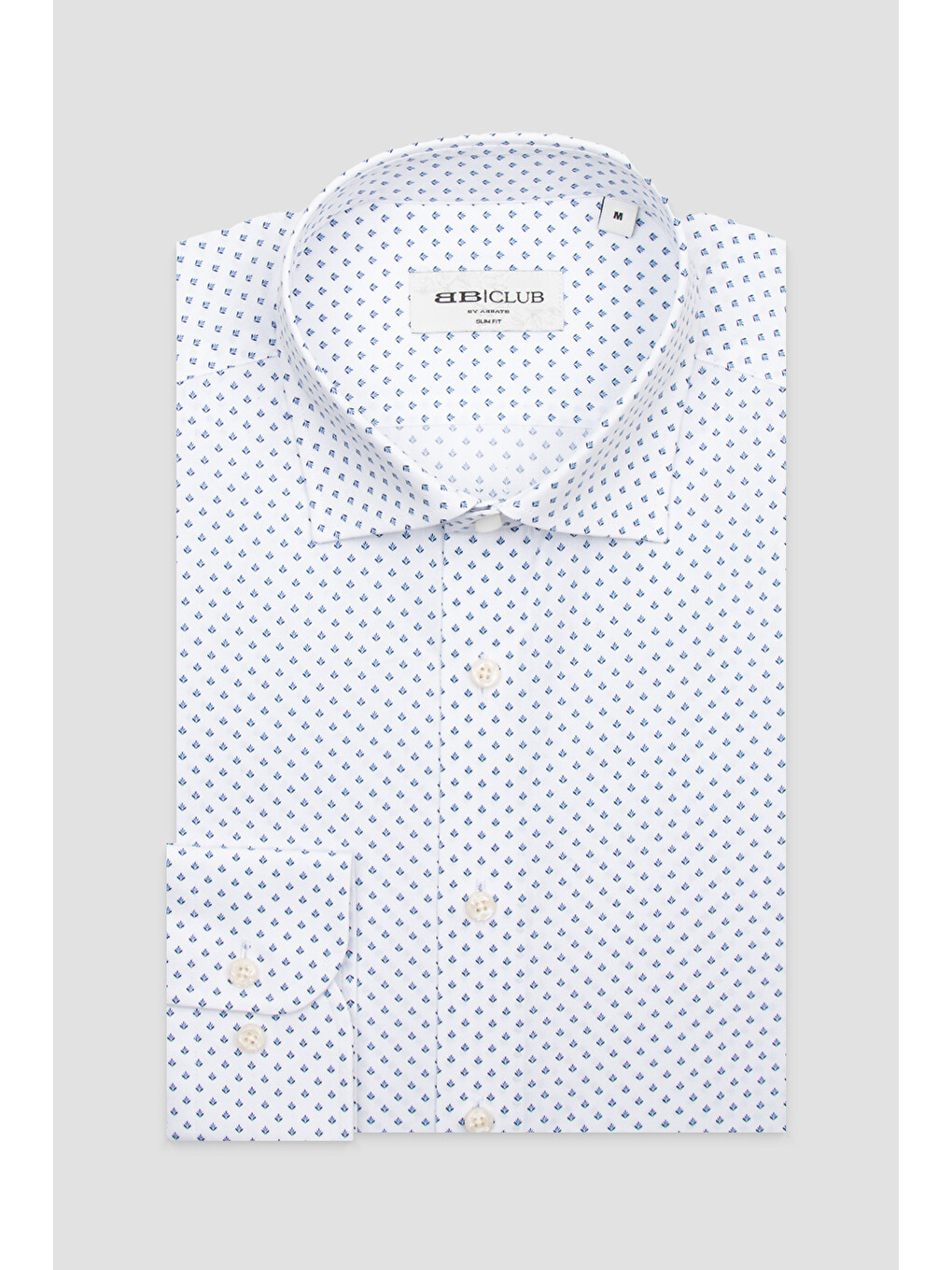Oscar Poplin Pamuklu Slim Fit Beyaz Klasik Yaka Erkek Desenli Gömlek