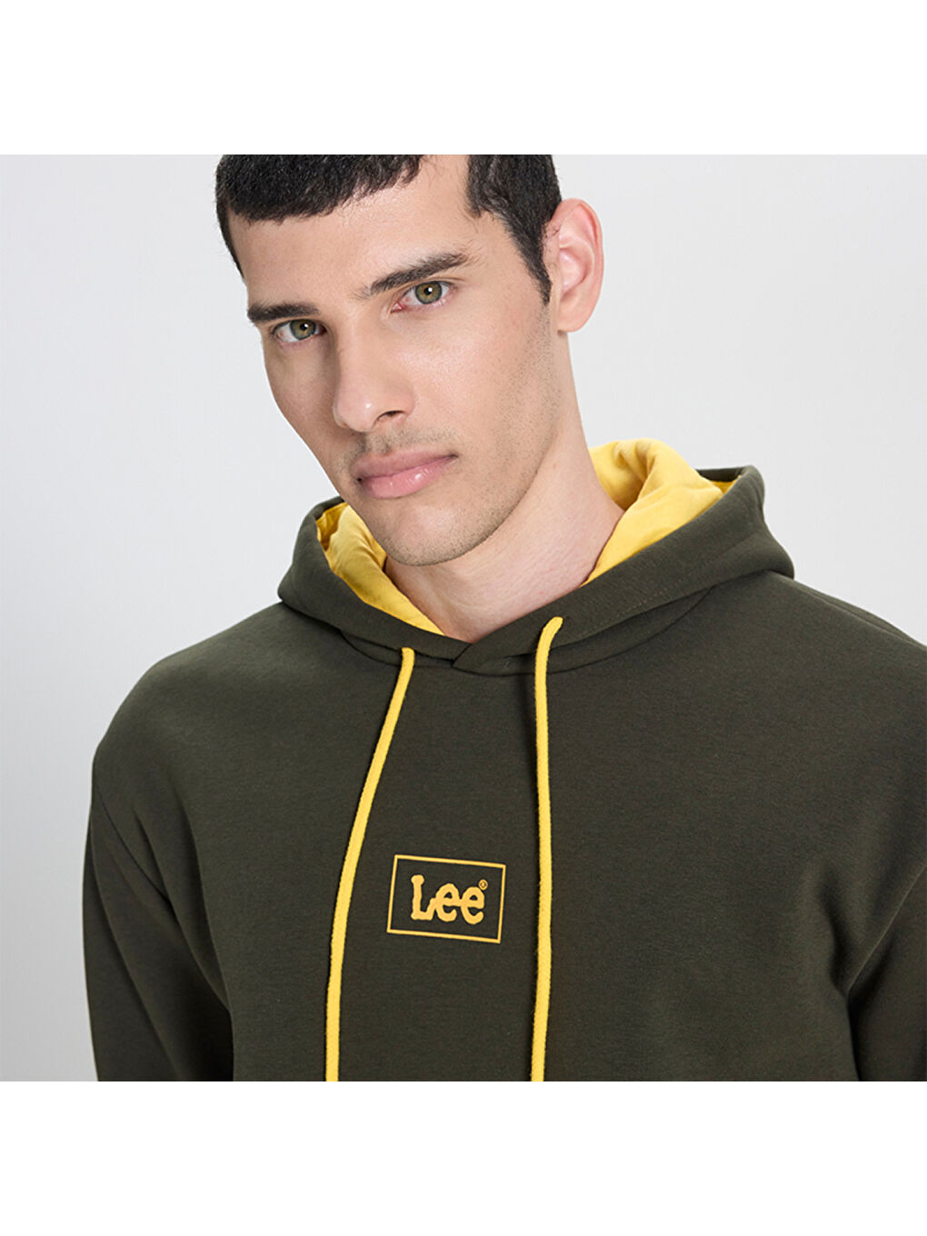 Lee Erkek Haki Kapüşonlu Sweatshirt - 1