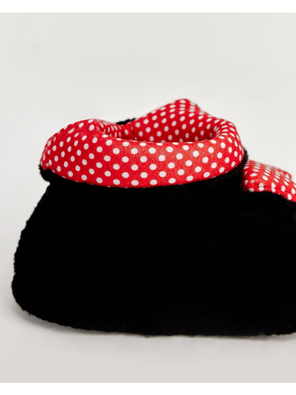 Siyah Kadın Kırmızı Kurdeleli Panduf - PUNY-3