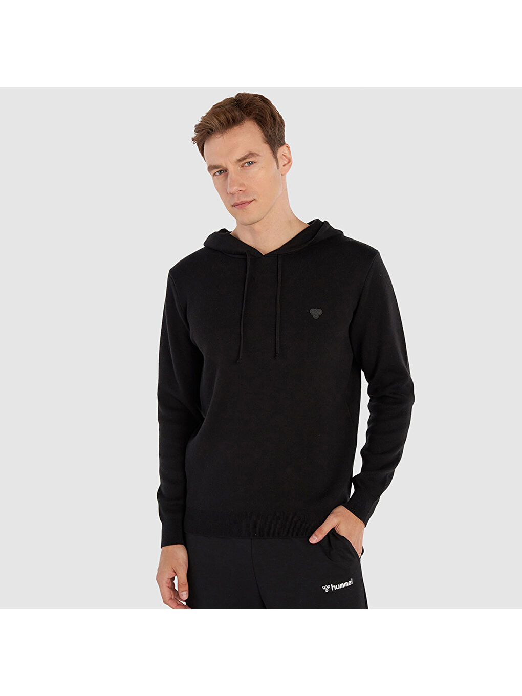 Hummel Lenz Knit Erkek Siyah Kapüşonlu Sweatshirt