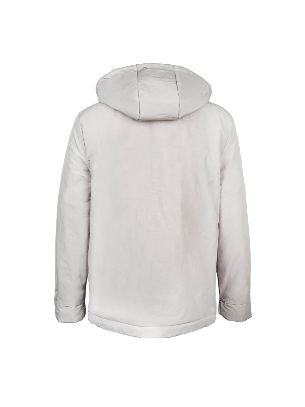 Gri Regular Fit Hakim Yaka Kapüşonlu Kaban-1