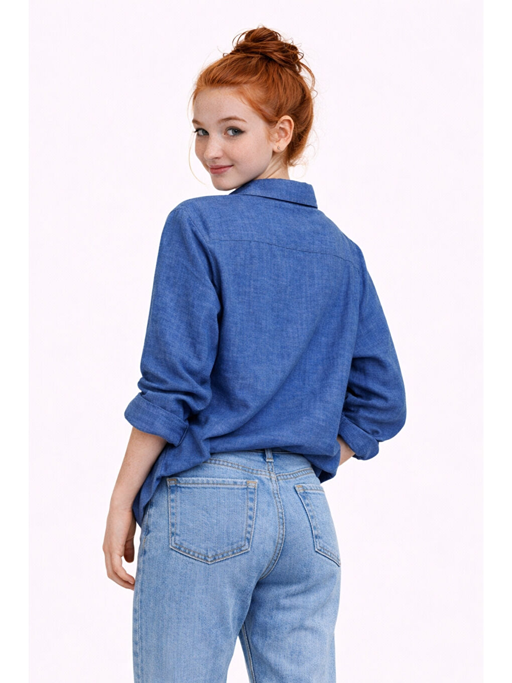 Mavi Kız Çocuk Sofia Keten Badili Basic Gömlek Takım Ak2605-1