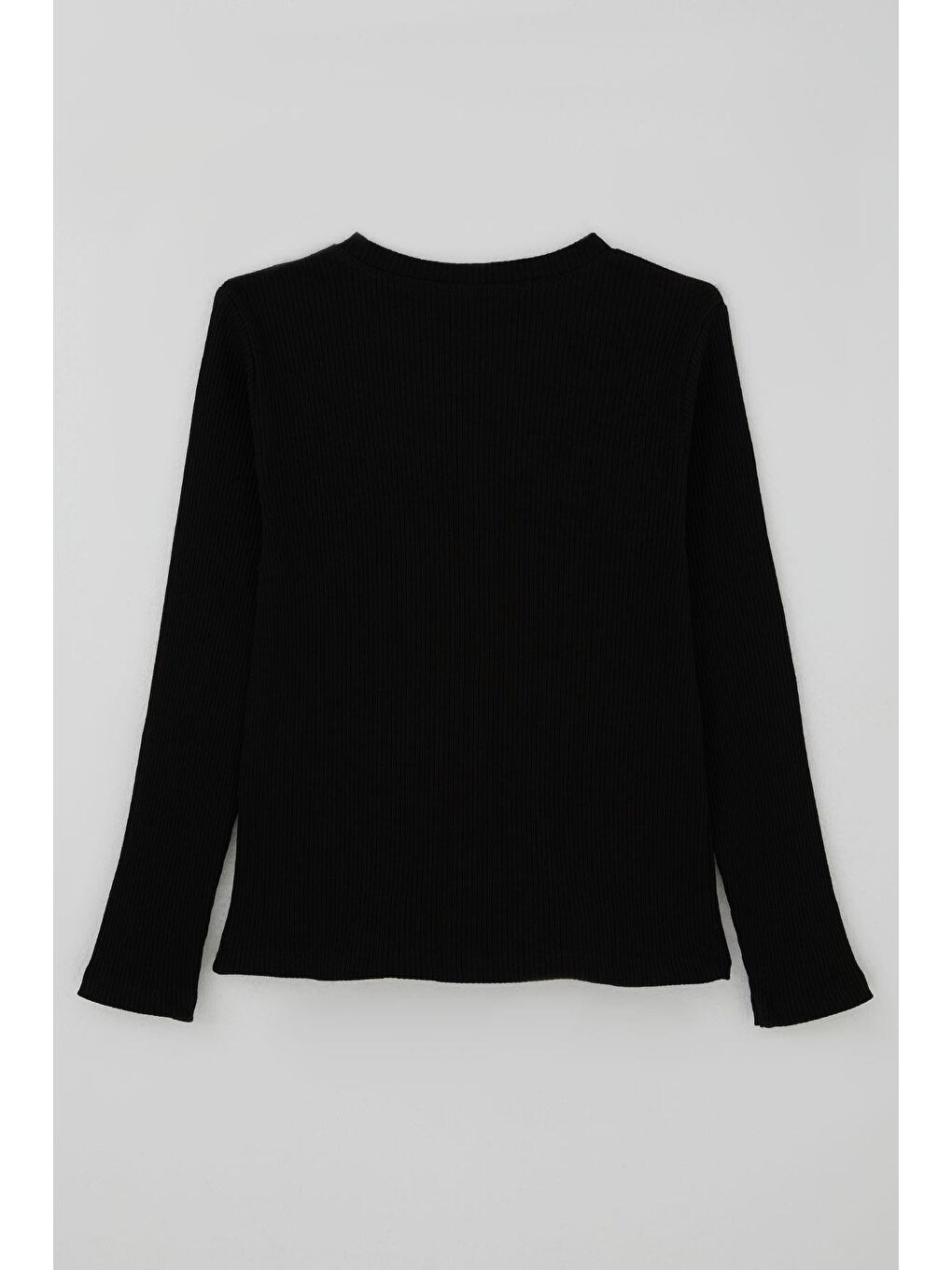 Kız Çocuk Uzun Kollu Tişört Pul İşlemeli Kelebek Armallı Siyah (9-14 Yaş)-1