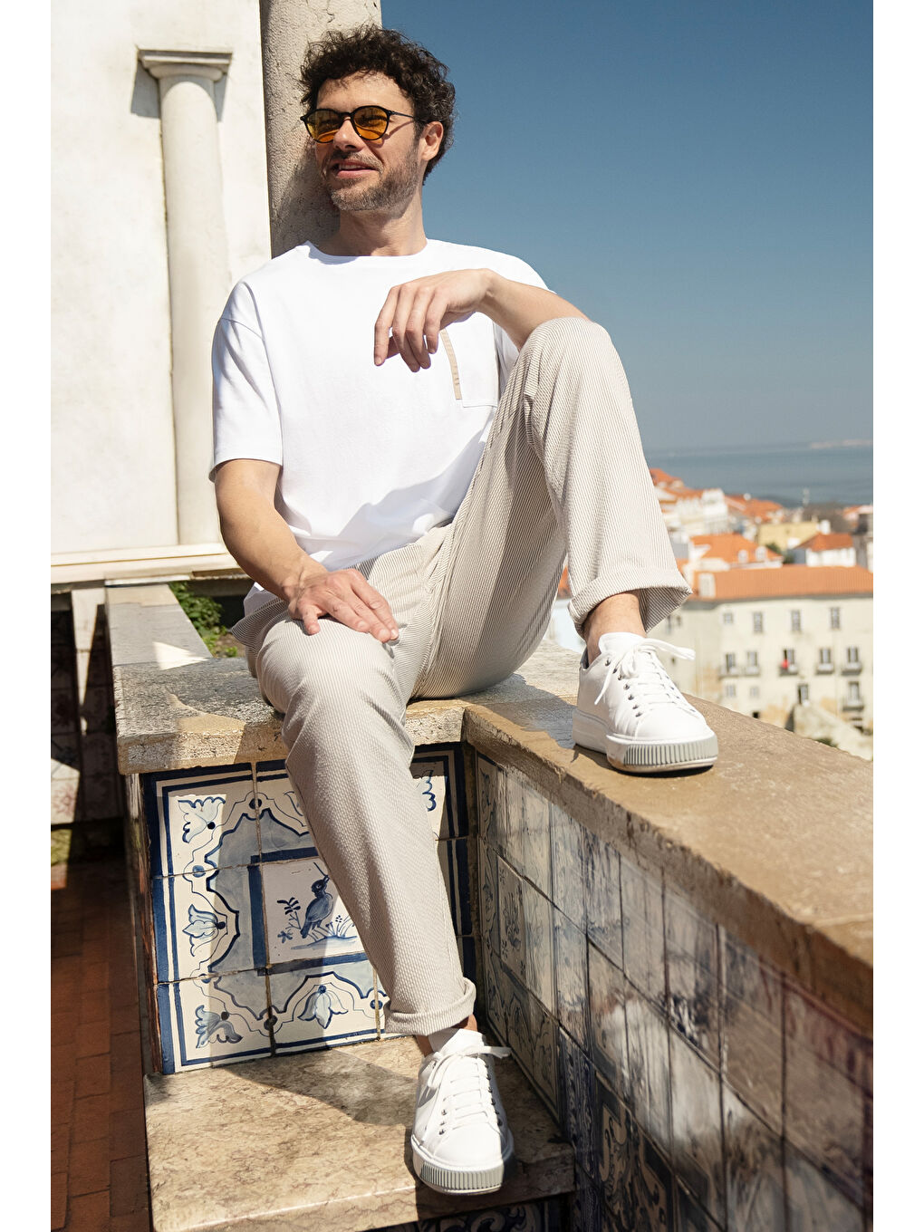 Beyaz Sneaker Deri Ayakkabı-1