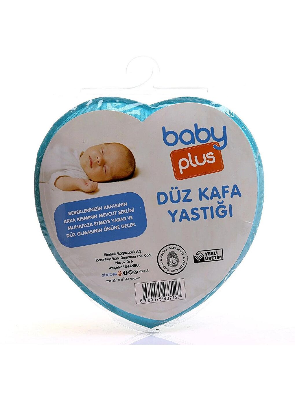 baby plus Karışık Bebek Düz Kafa Yastığı Mavi - 1