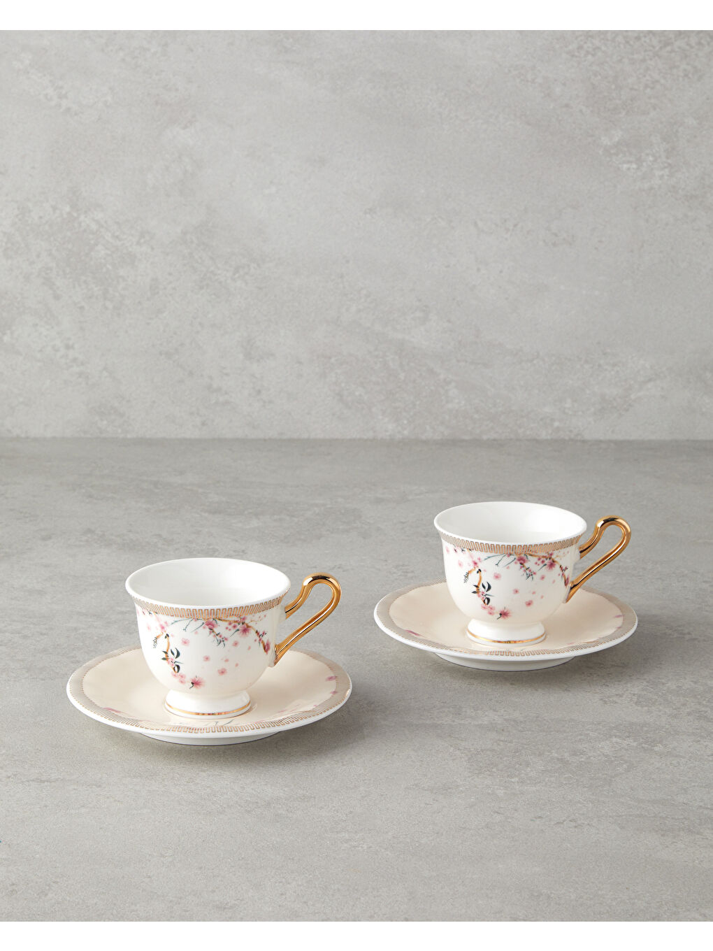 Sakura Dream New Bone China 4 Parça 2 Kişilik Kahve Fincan Takımı 90 ml Pembe