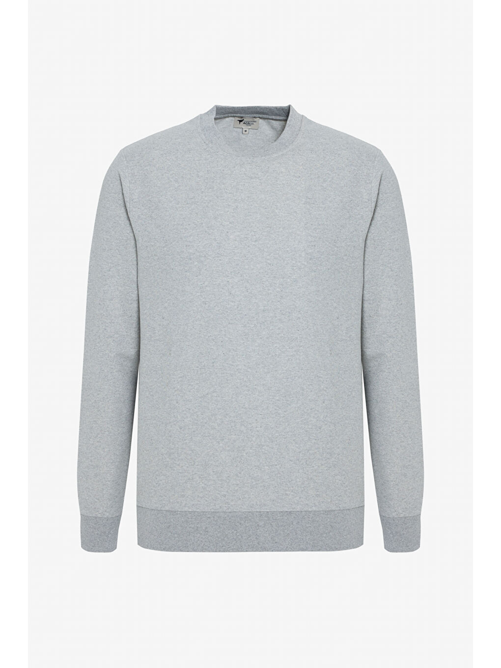 Erkek Siyah-Gri Melanj 2'li Paket Pamuklu Standart Fit Normal Kesim Bisiklet Yaka Sweatshirt-10