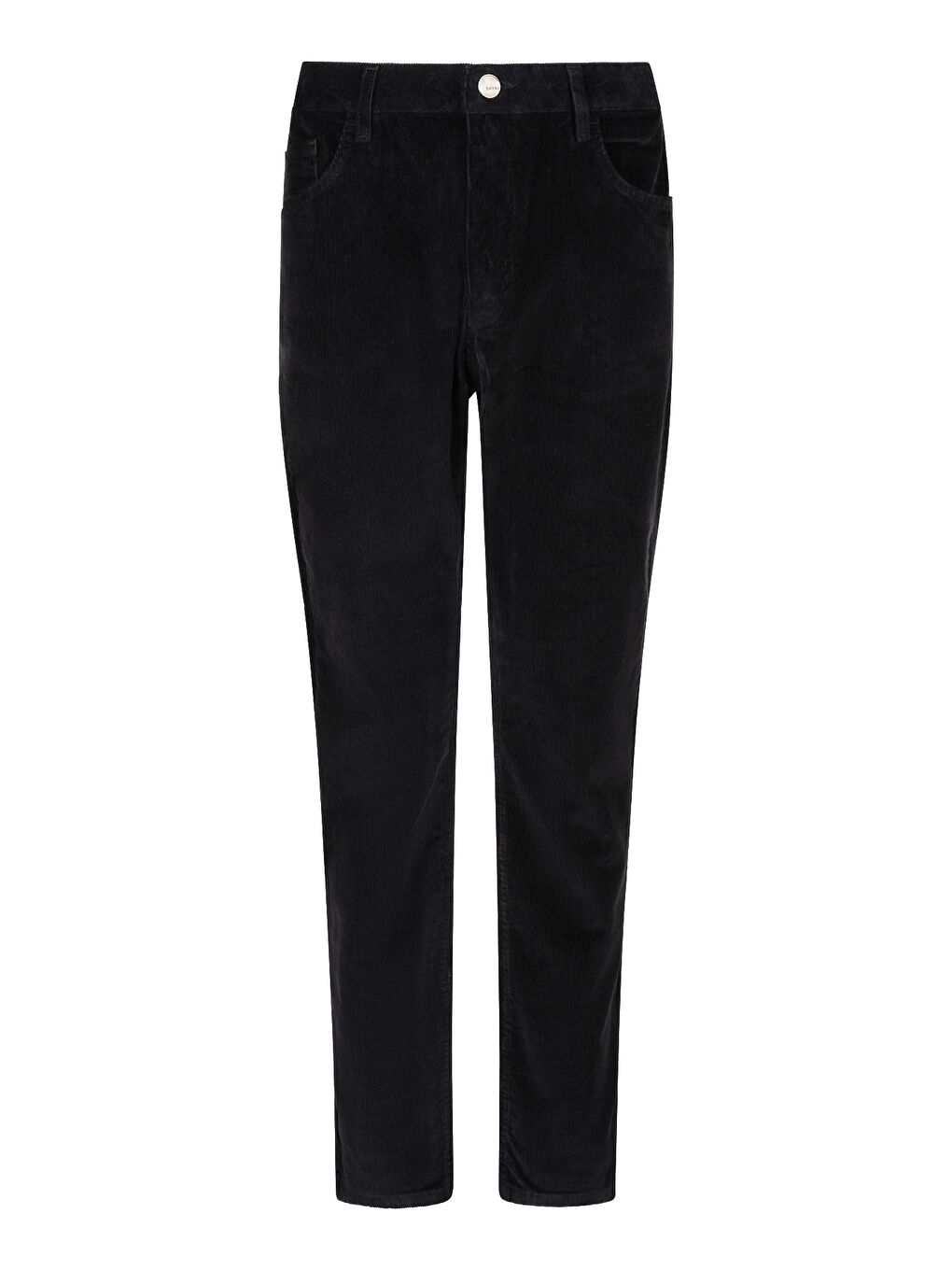 Siyah Dinamik Fit 5 Cep Kadife Pantolon