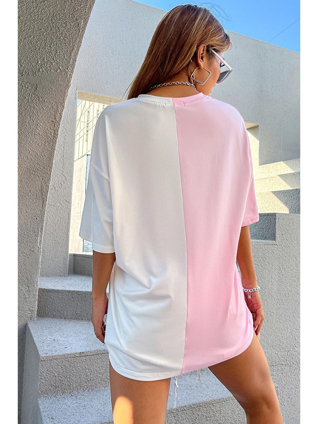 uyguntarz Pembe Unisex Everything Baskılı Oversize Tshirt - 3