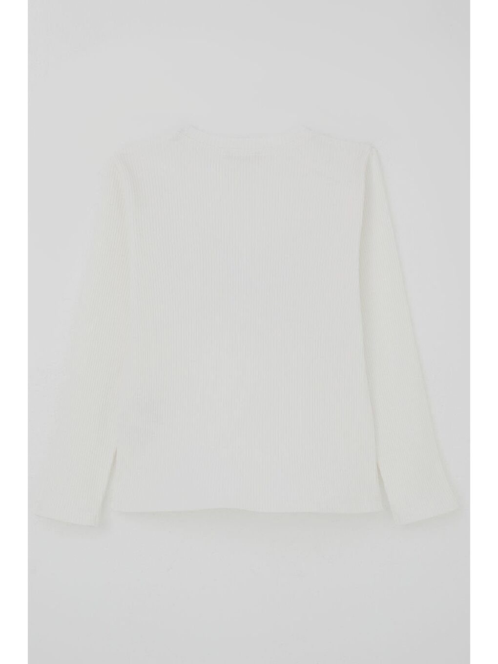 Kız Çocuk Uzun Kollu Tişört Pul İşlemeli Kelebek Armallı Ekru (9-14 Yaş)-3