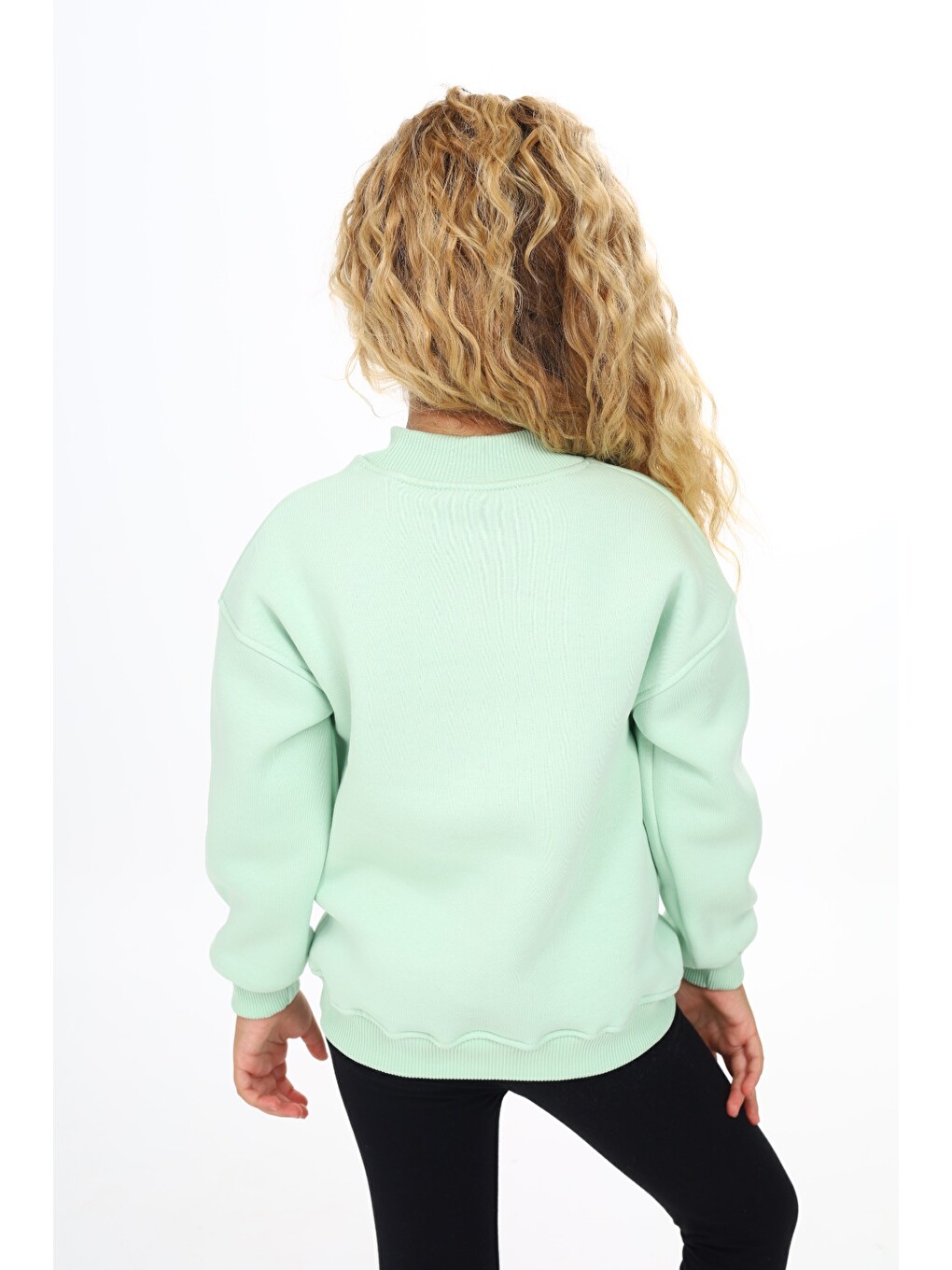Yeşil Kız Çocuk Nakışlı Sweatshirt-4