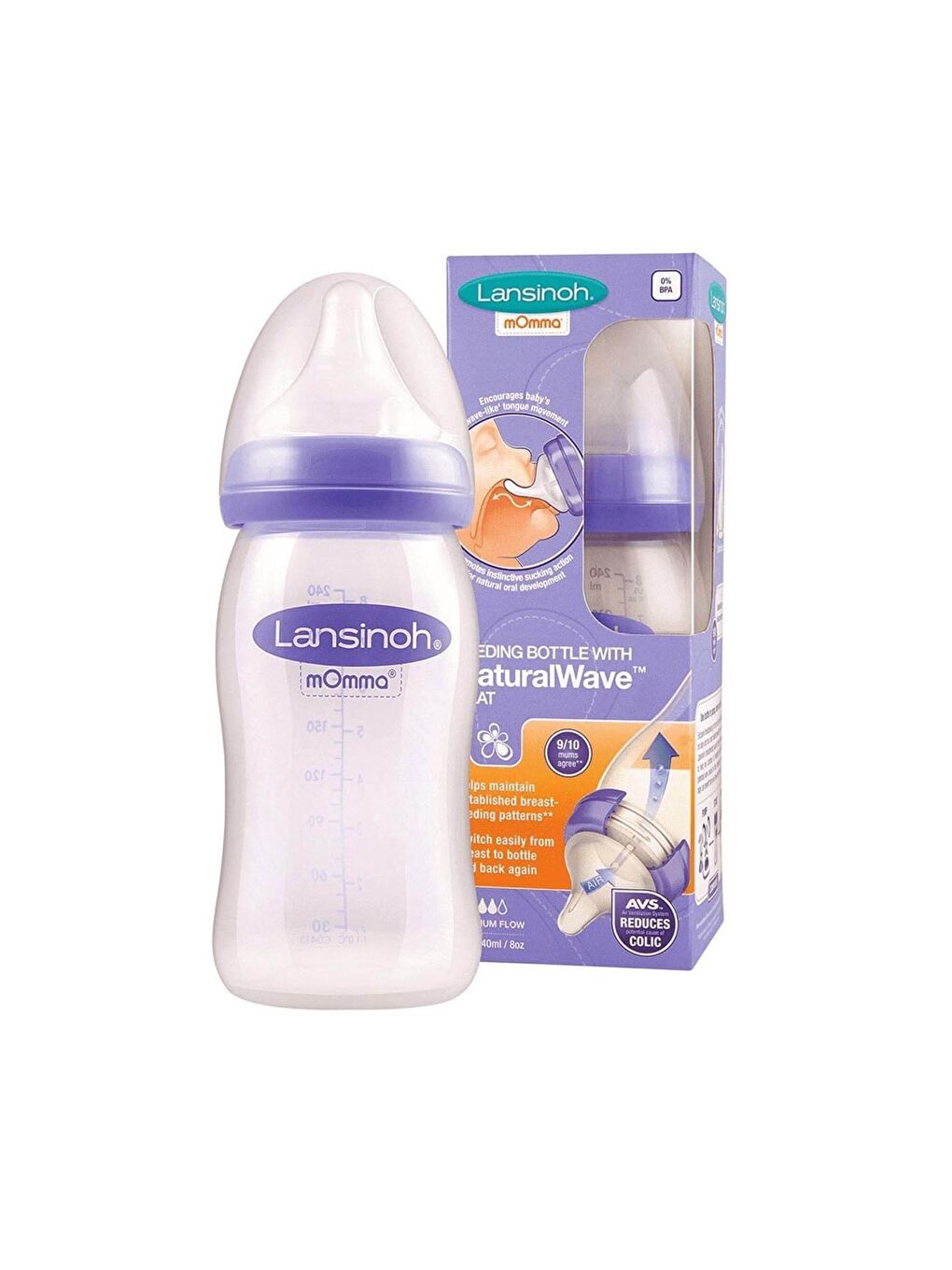 LANSINOH Renksiz Natural Wave Biberon 240 ml - 1