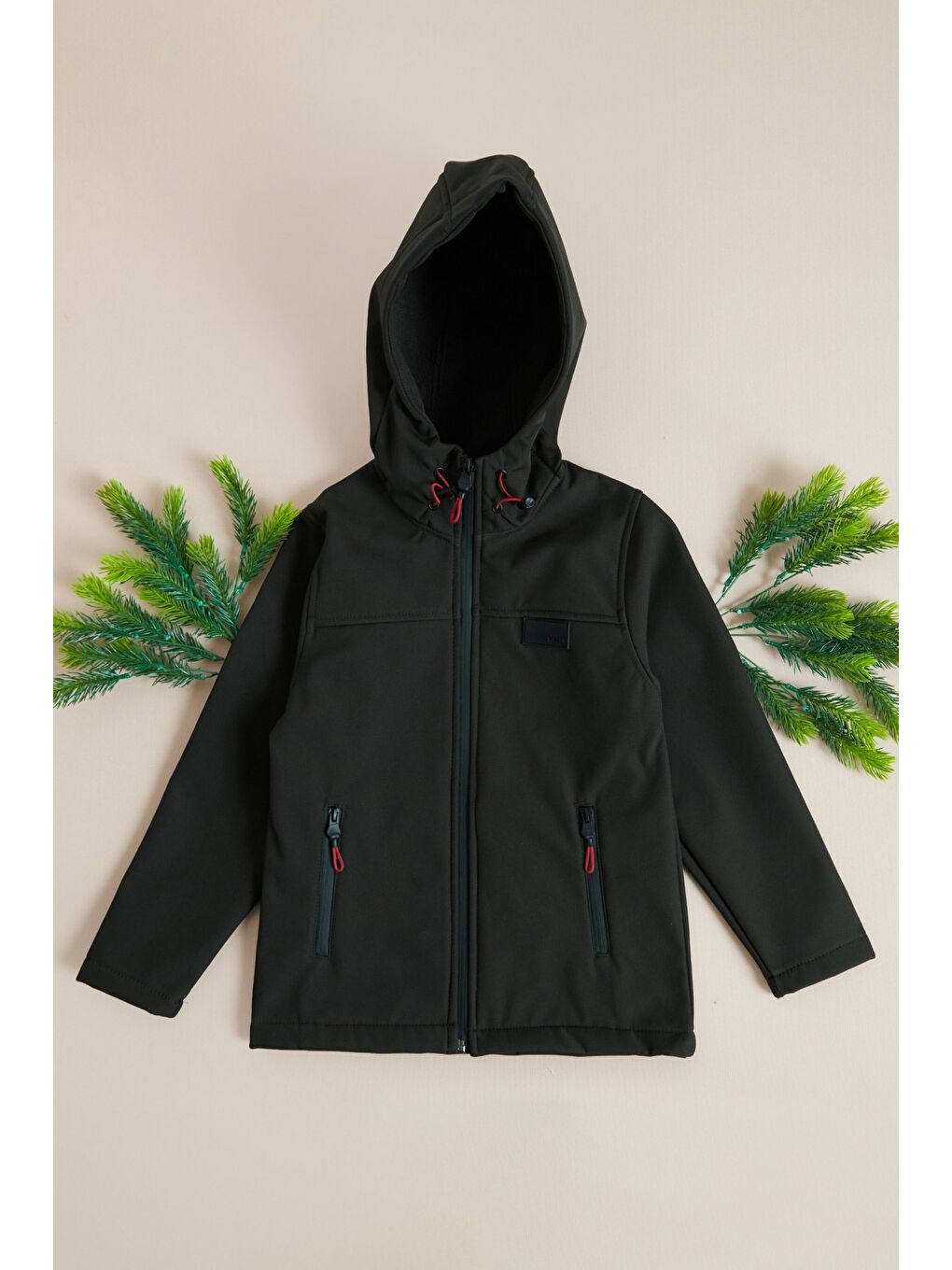 Haki Kapüşonlu İçi Polarlı Erkek Çocuk Mont