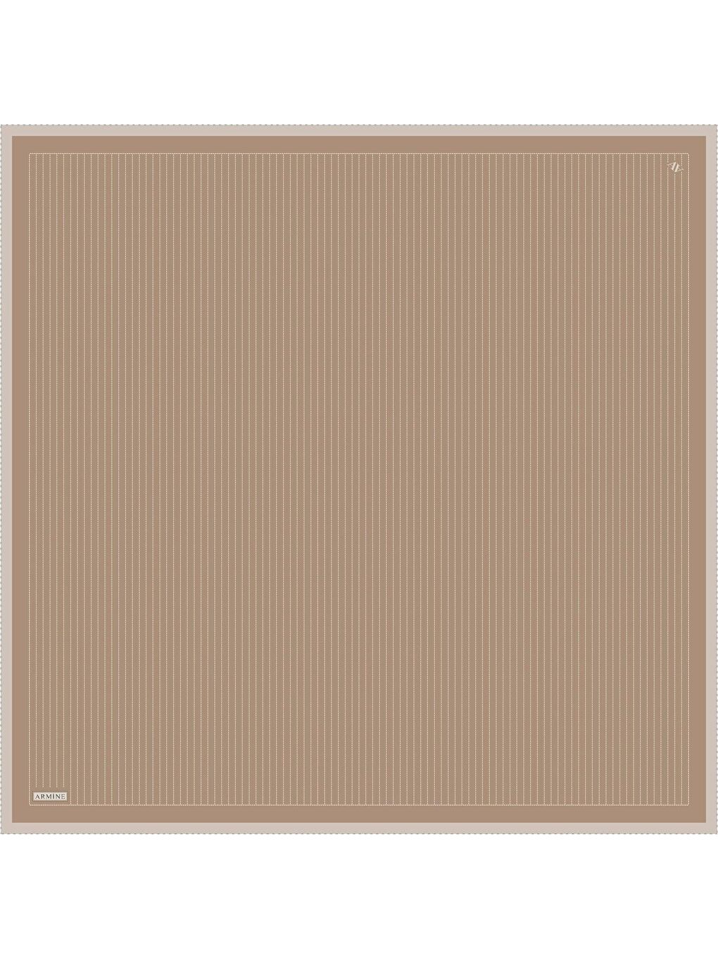 Kahverengi Desenli Saf İpek Twill Eşarp 9348 83-3