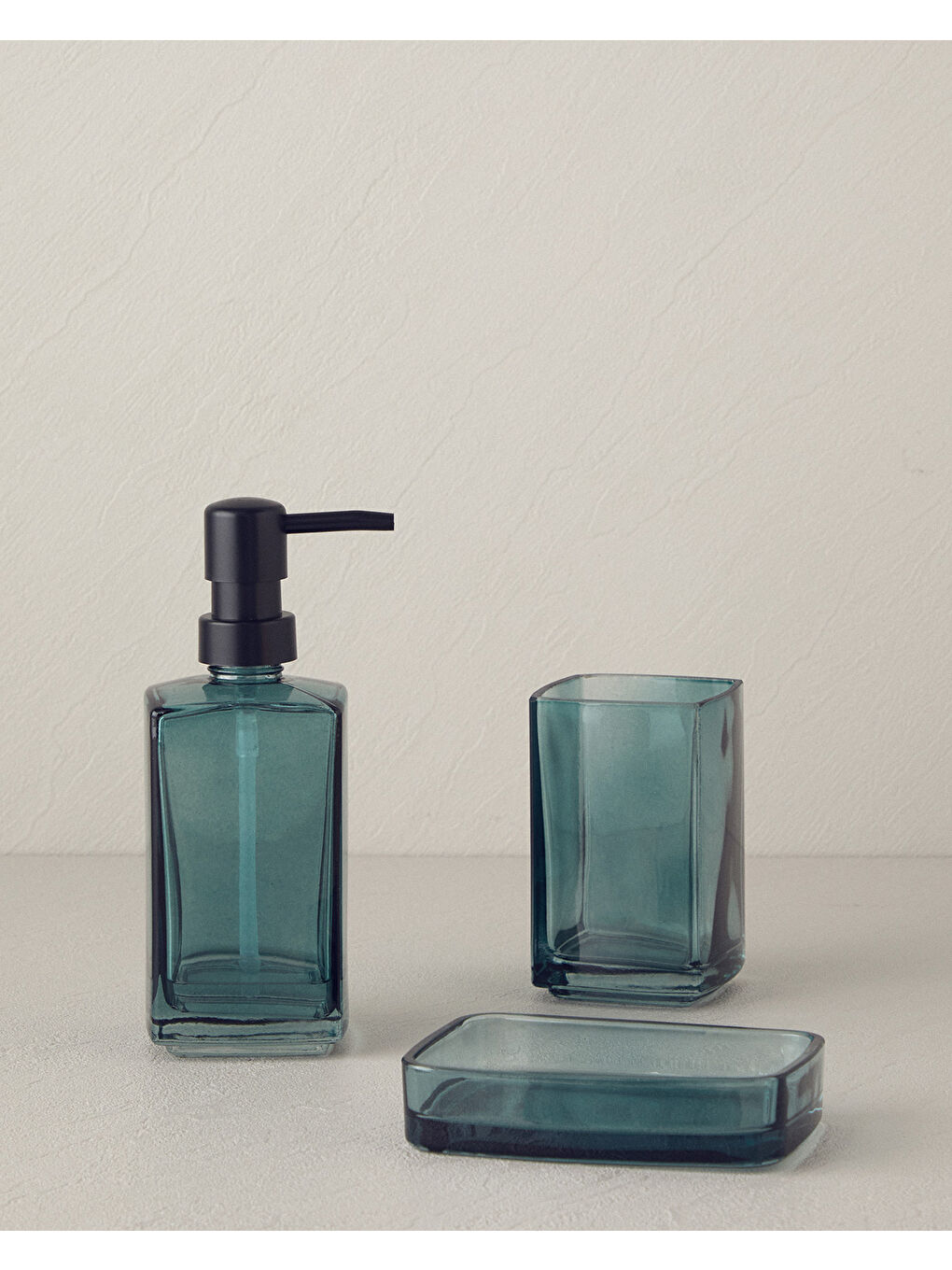 Yeşil Gloria Cam Banyo Seti Mint