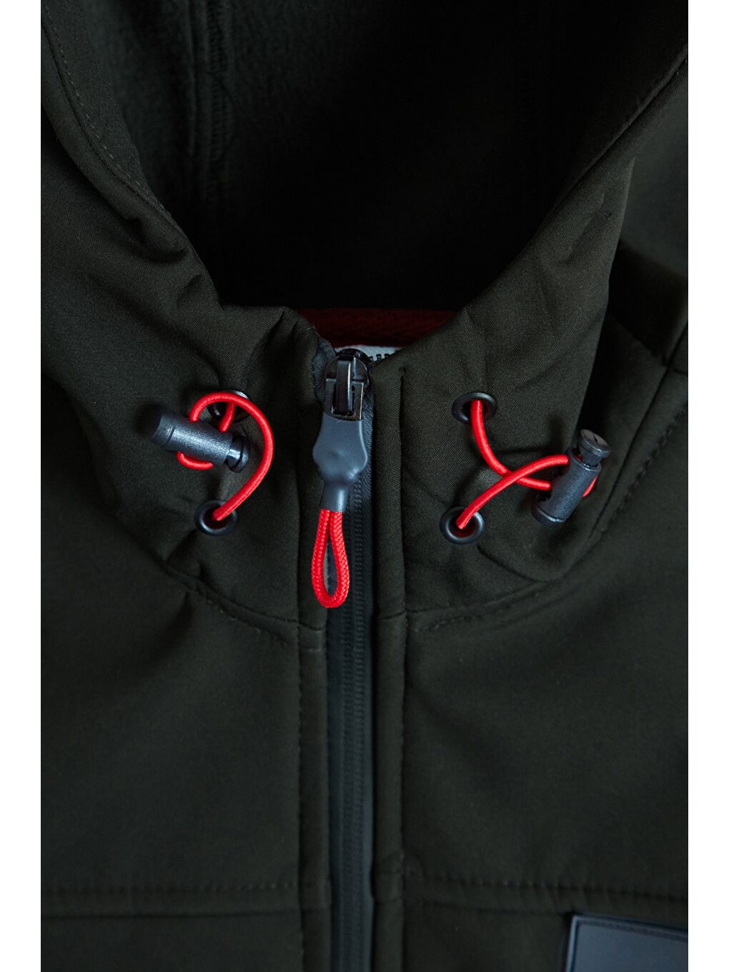 Haki Kapüşonlu İçi Polarlı Erkek Çocuk Mont-2