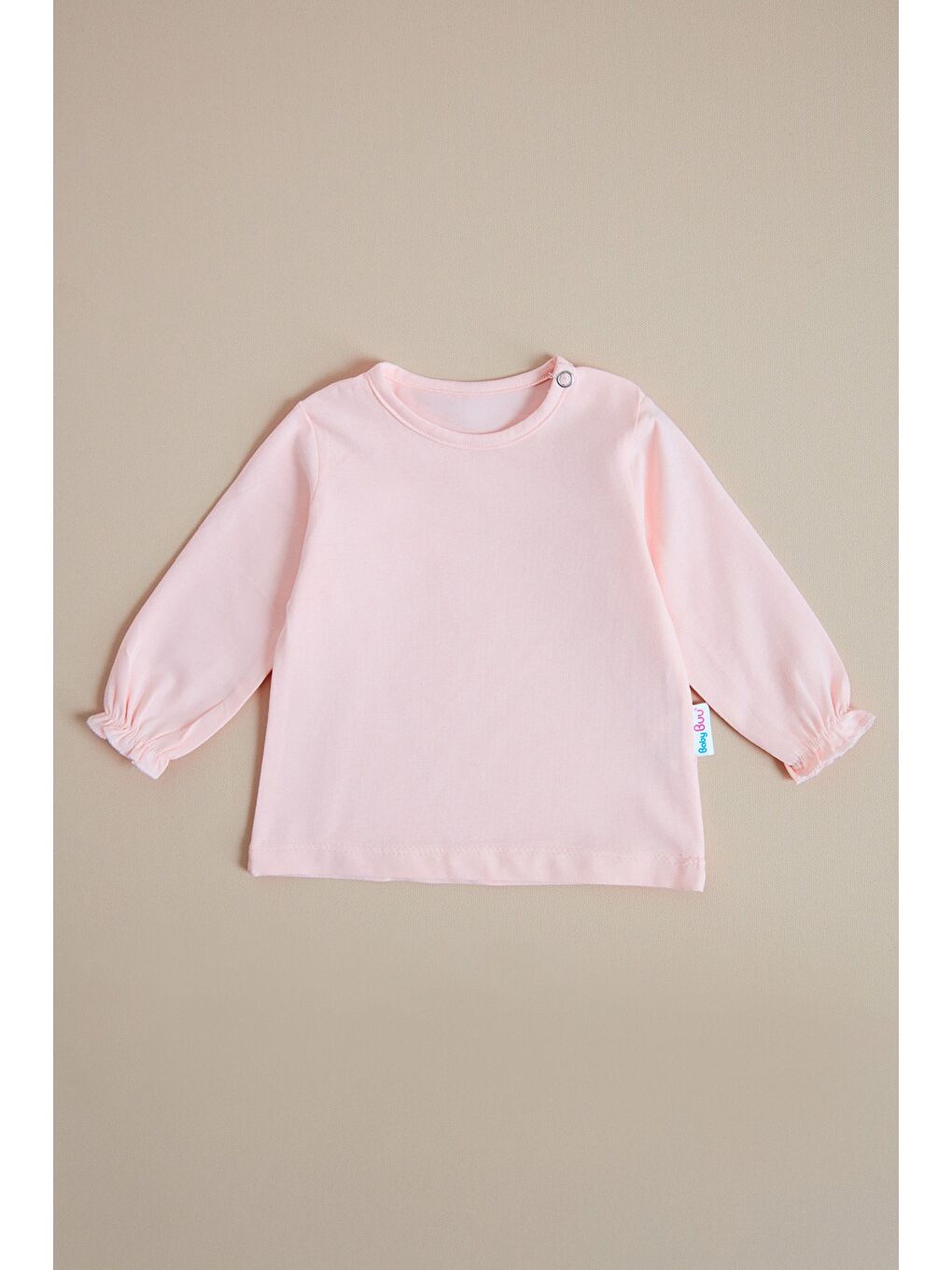 Pembe %100 Pamuk Kurdele Detaylı Jean Kız Bebek Salopet Takımı-1