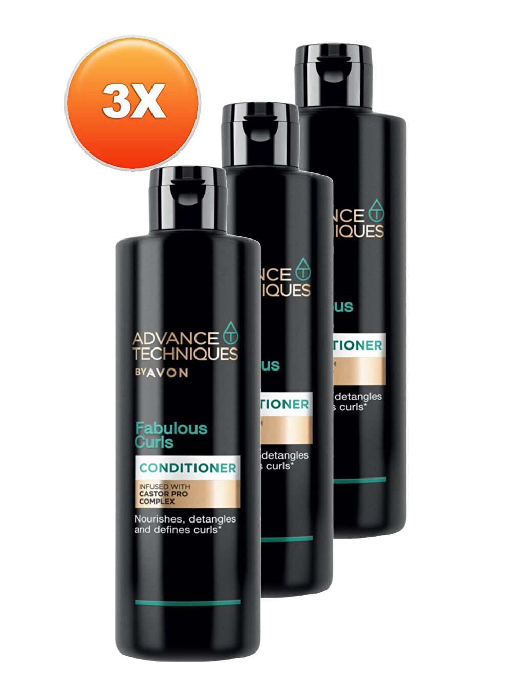 AVON Advance Techniques Bukle Belirginleştirici Saç Kremi 250 Ml. Üçlü Set - 1