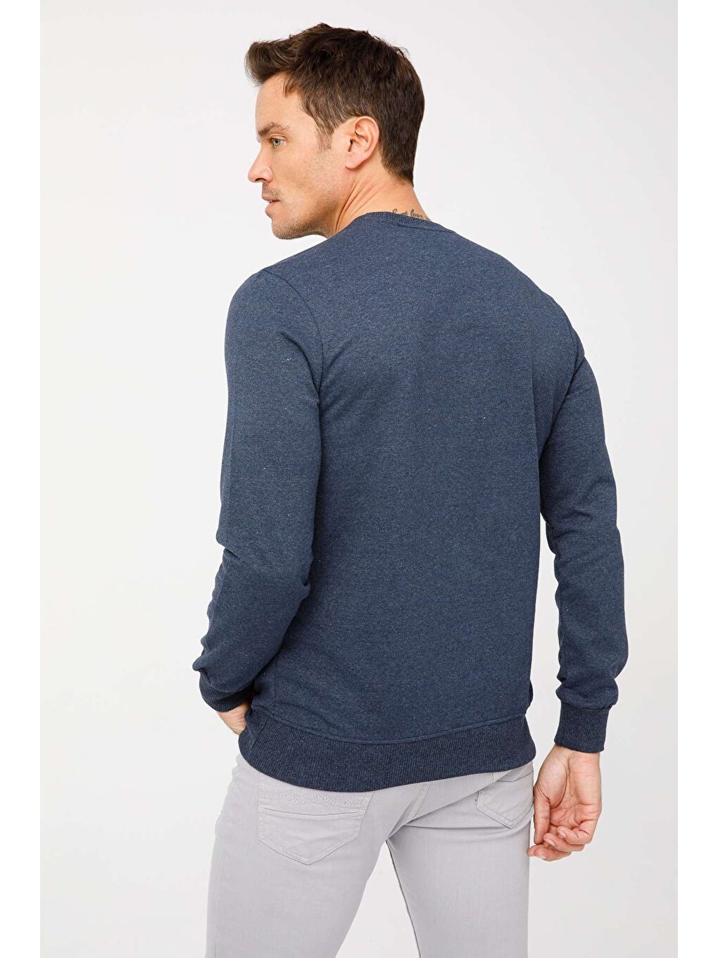 Mavi Erkek İndigo Modernfit / Ekstra Dar Kalıp Bisiklet Yaka Sweatshirt-1