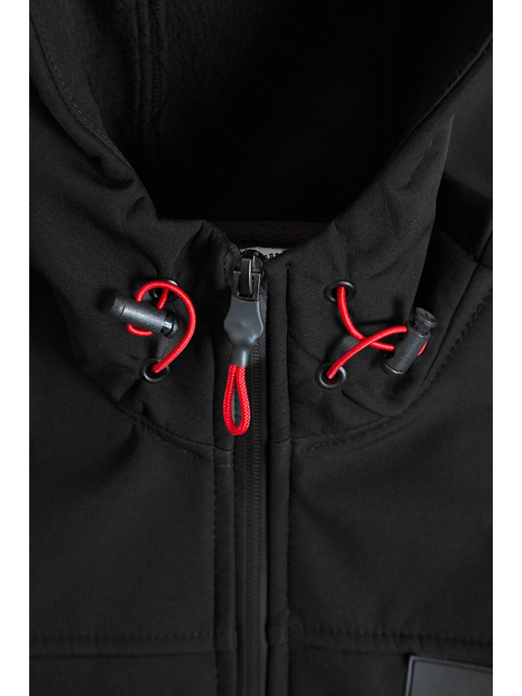 Siyah Kapüşonlu İçi Polarlı Erkek Çocuk Mont-2