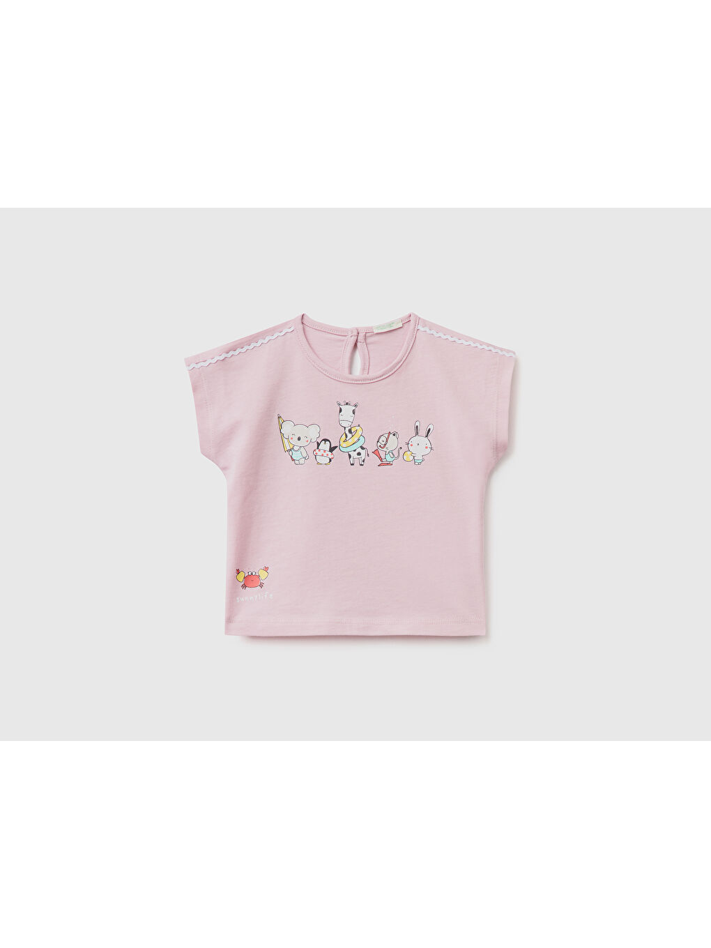 United Colors Of Benetton Bebek Pembe Sevimli Karakter Baskılı T-Shirt