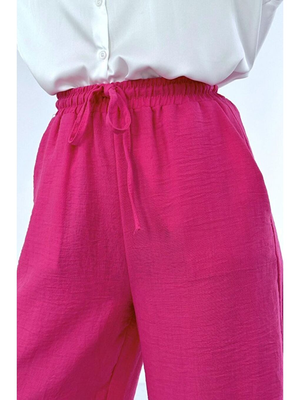 Fuşya Keten Pantolon-2