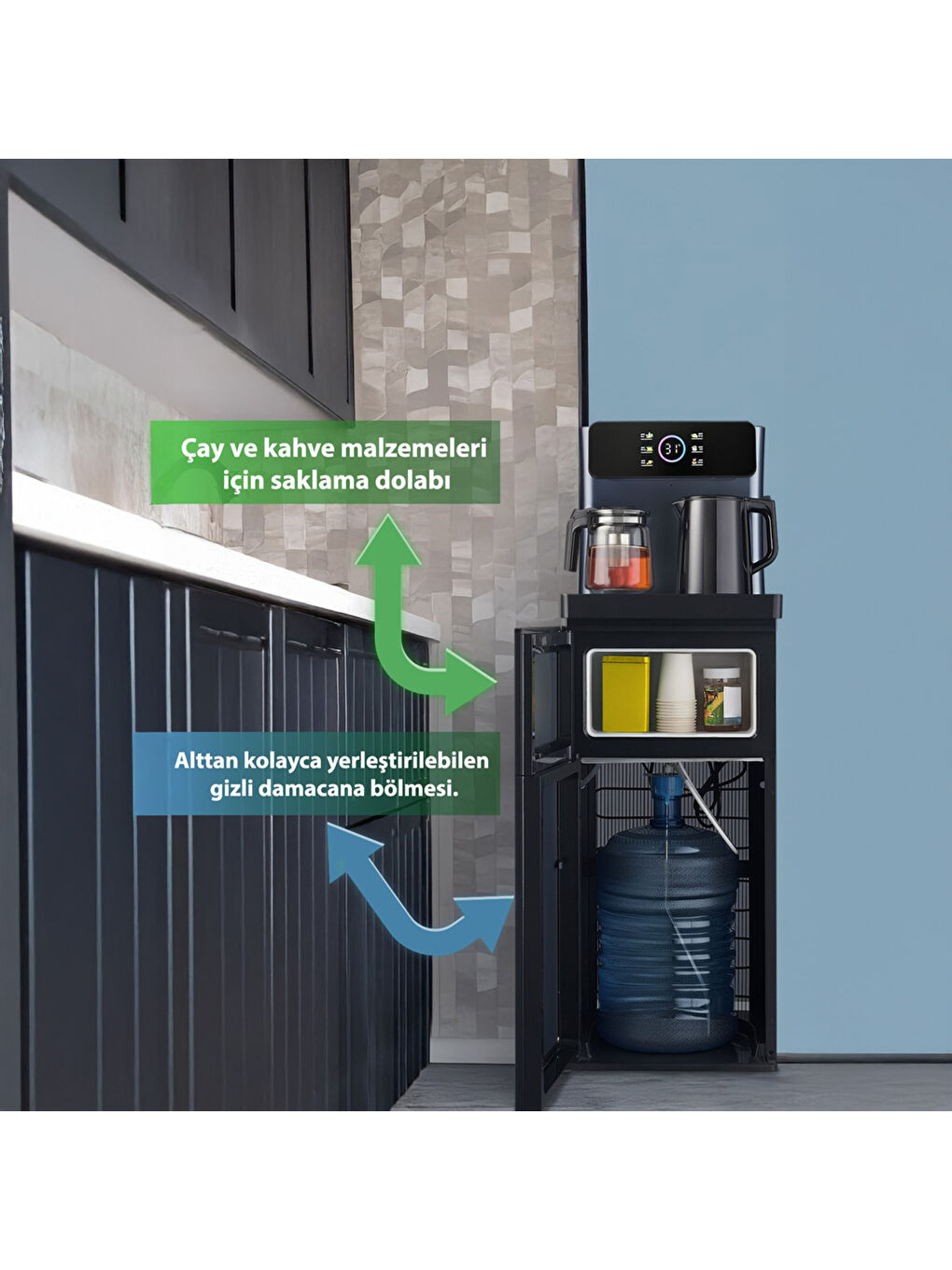 KWP-8570 Çok Fonksiyonlu Su Sebili - Gri-6