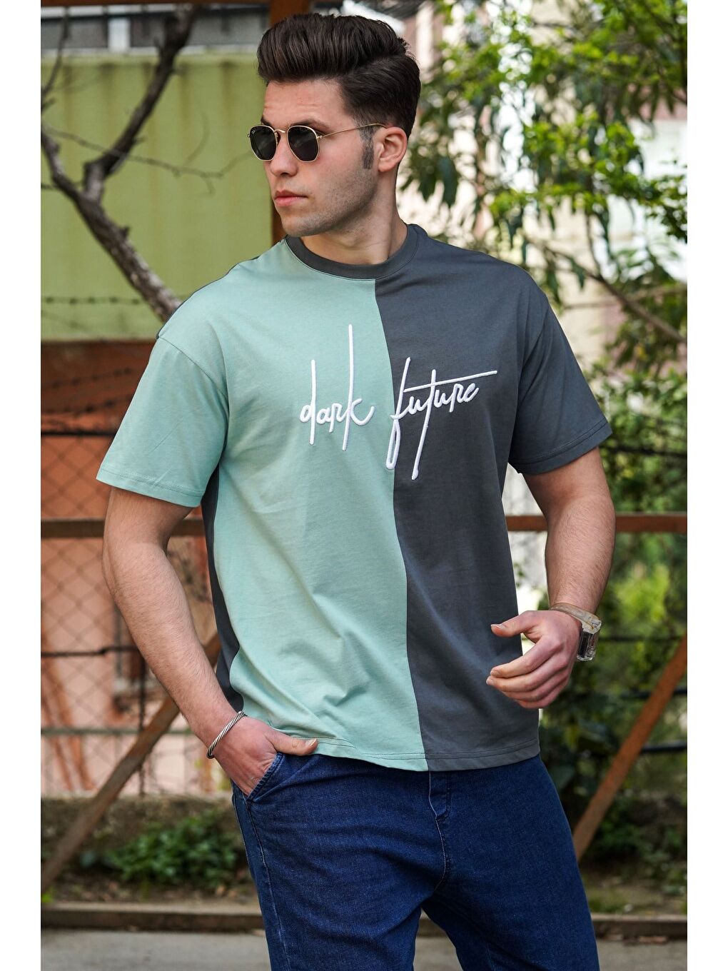 Gri Füme Erkek Tişört 5237