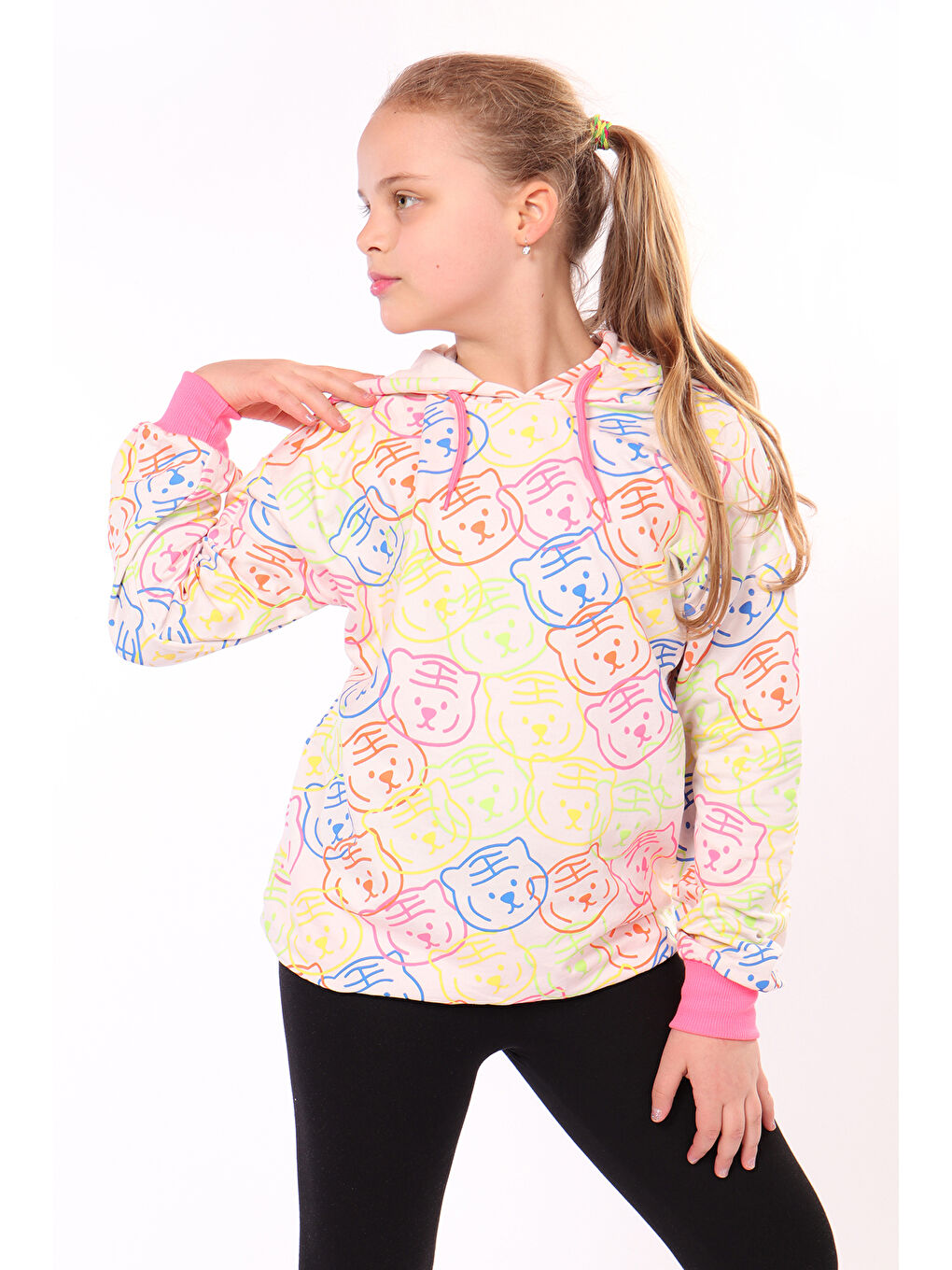 Toontoykids Pembe Kız Çocuk Komple Baskılı Sweatshirt