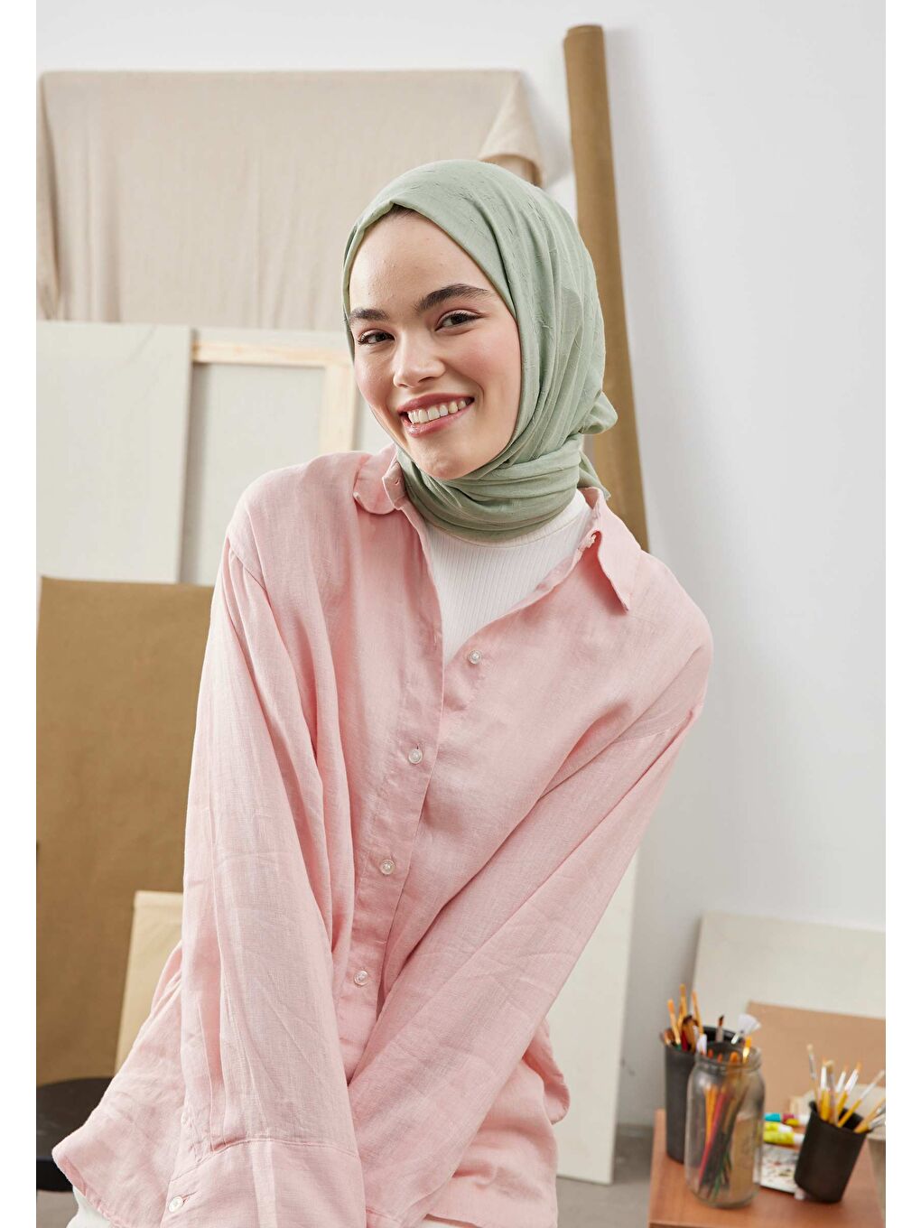 Bambu Şal Soft Yeşil