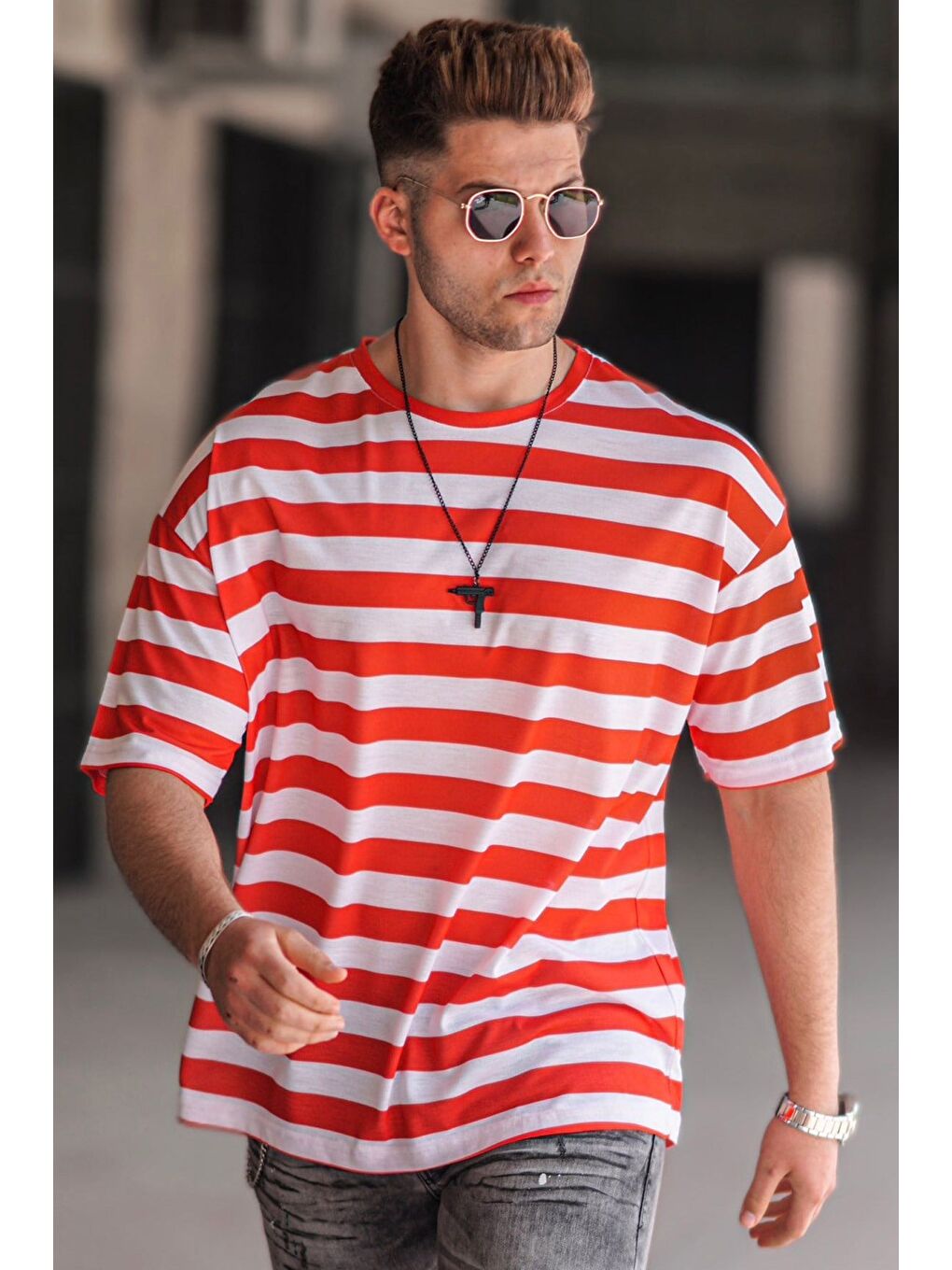 Kırmızı Oversize Erkek Tişört 4995