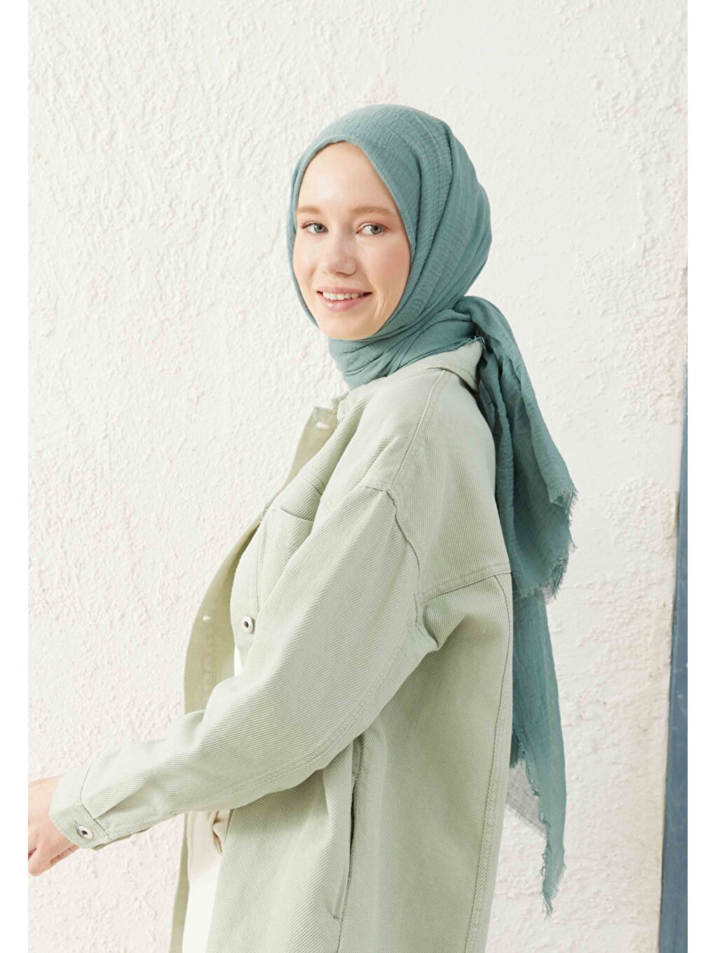 Turkuaz Bürümcük Şal Aqua-1