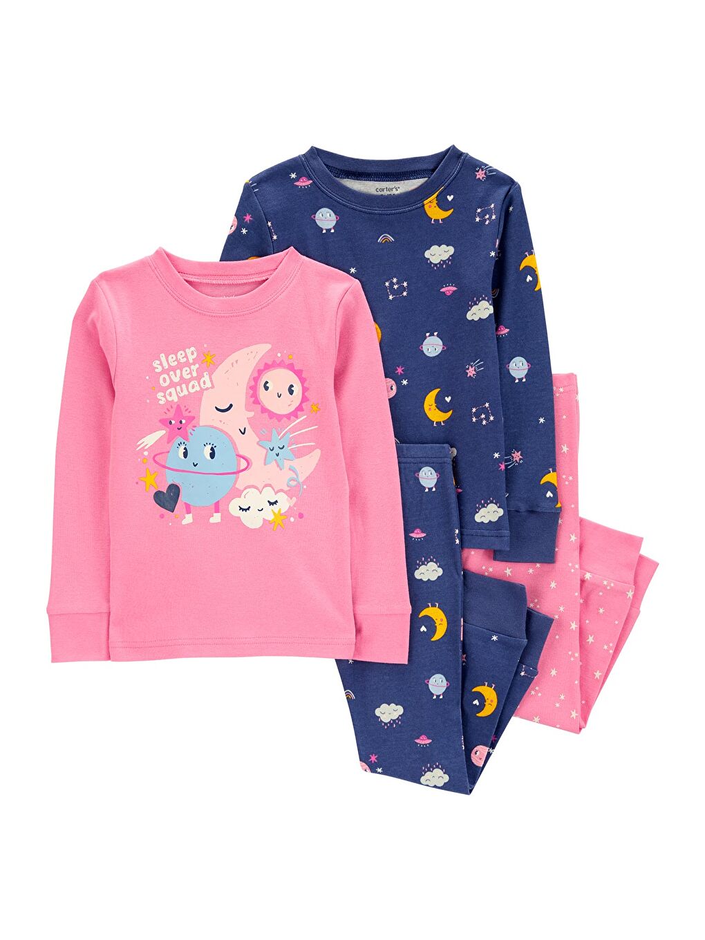 Karışık Küçük Kız Çocuk Pijama Set 4'lü Paket