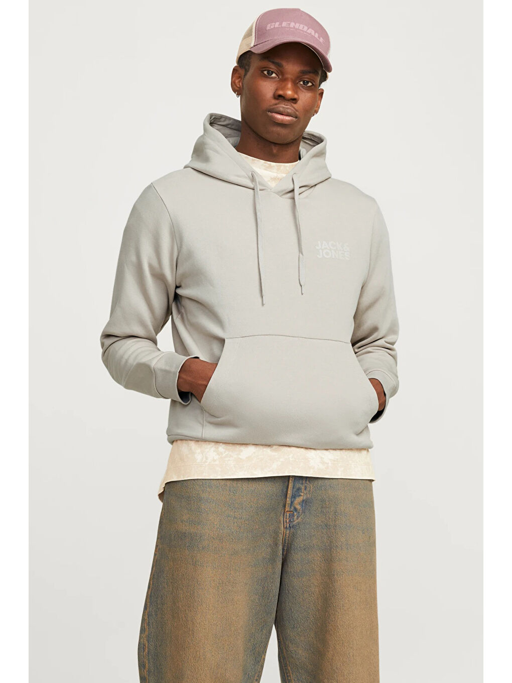 Bej Jjecorp Regular Fit Kapüşonlu Erkek Sweat 12152840