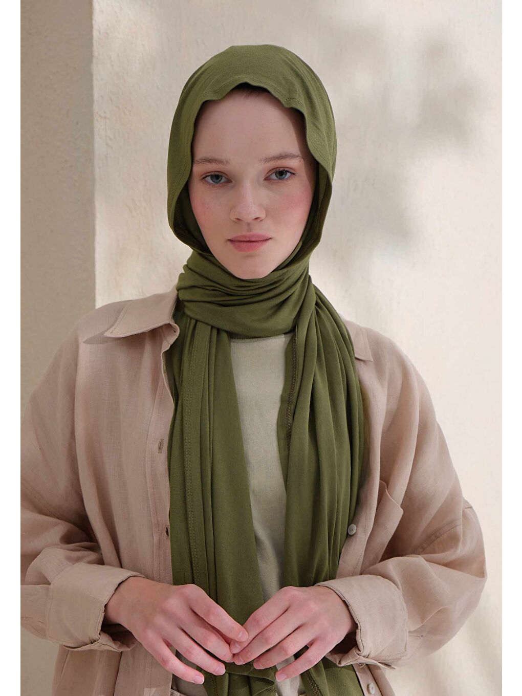 Haki Penye Şal Yaprak