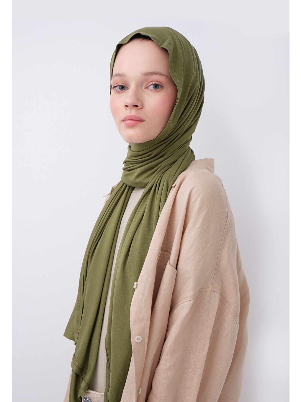 Haki Penye Şal Yaprak-2