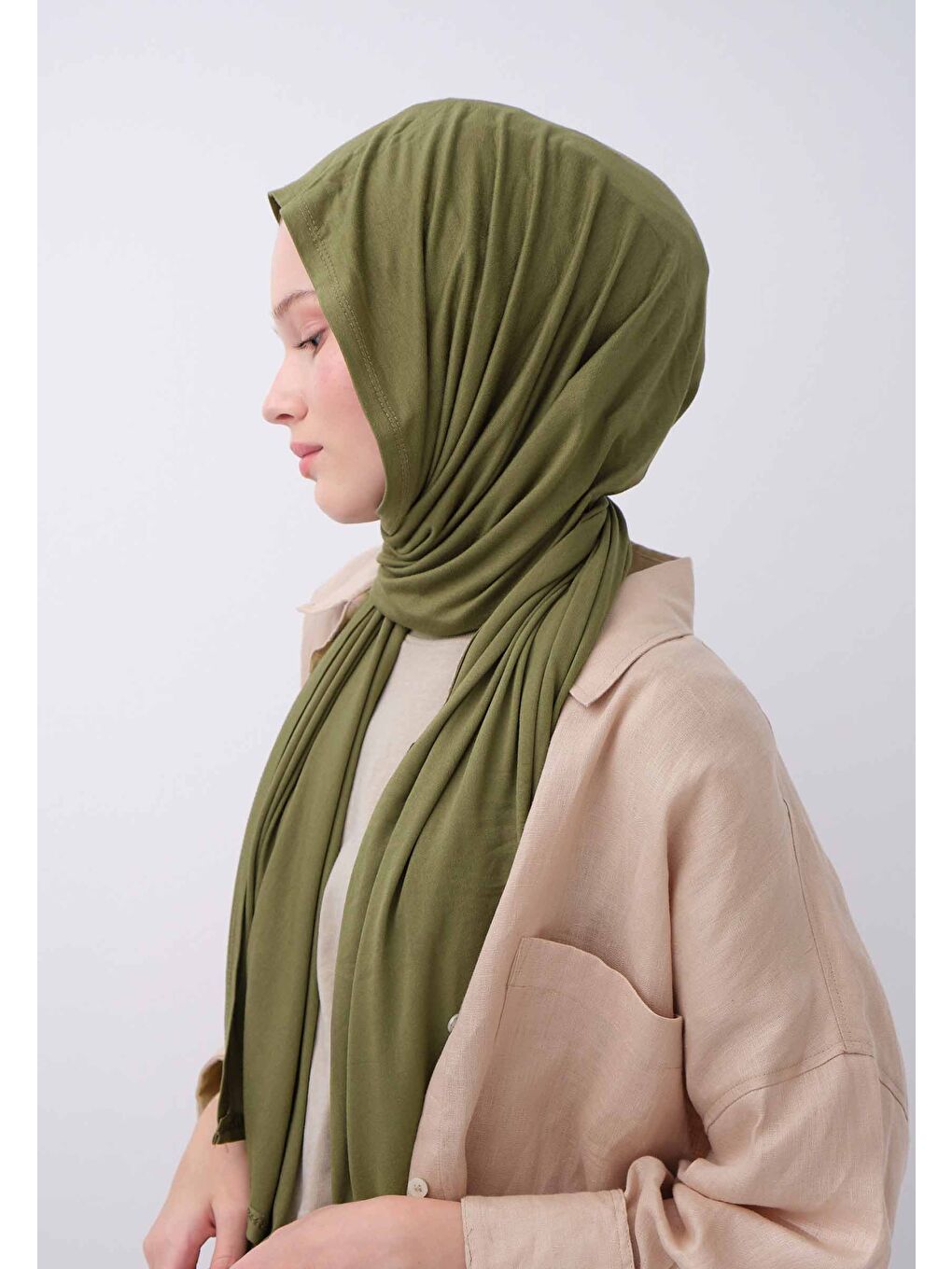 Haki Penye Şal Yaprak-3