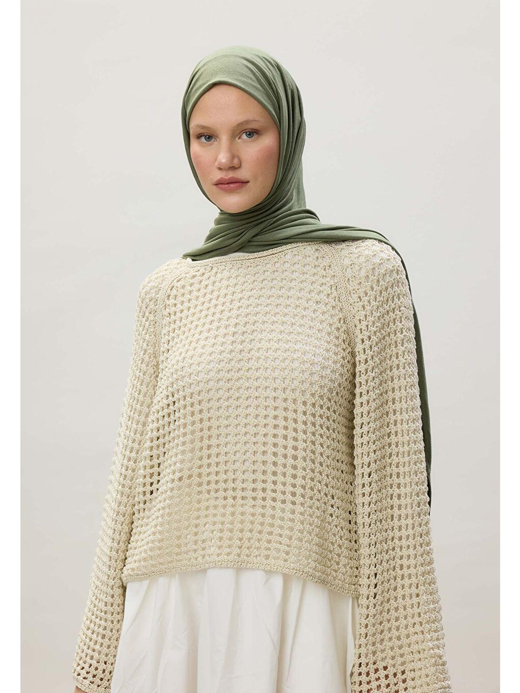 Haki Penye Şal Yaprak-4