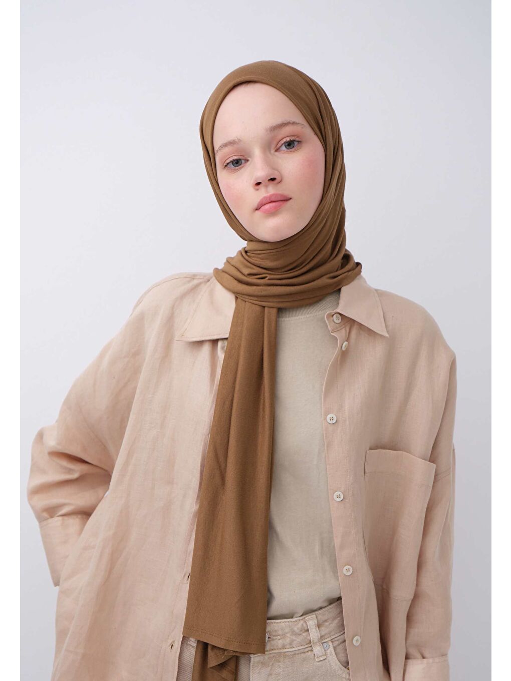 Kahverengi Penye Şal Sütlü Kahve-1