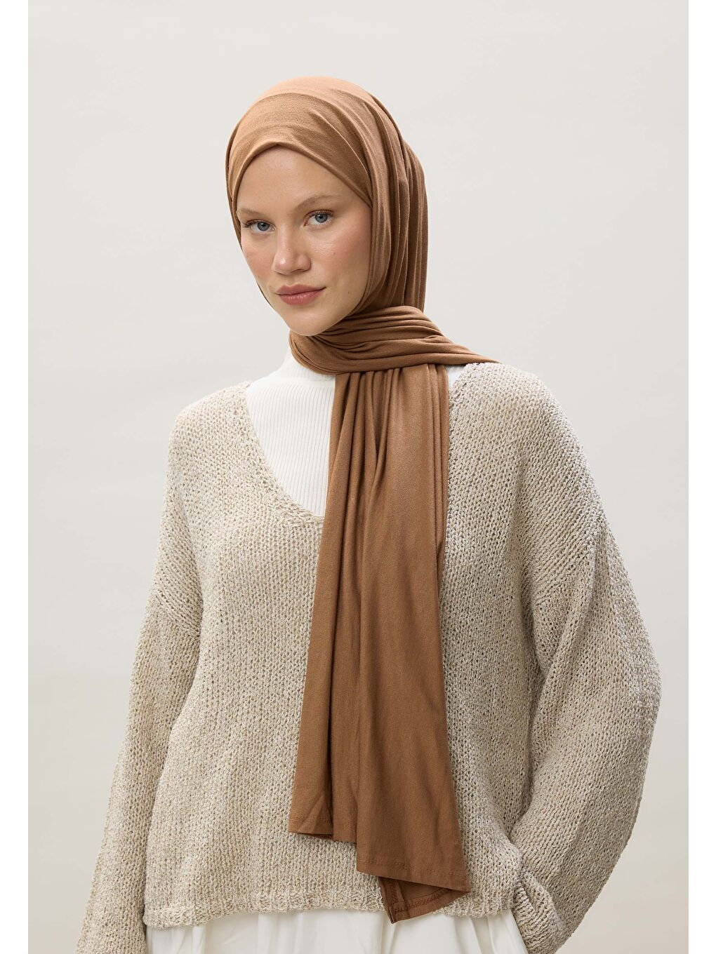 Kahverengi Penye Şal Sütlü Kahve-4