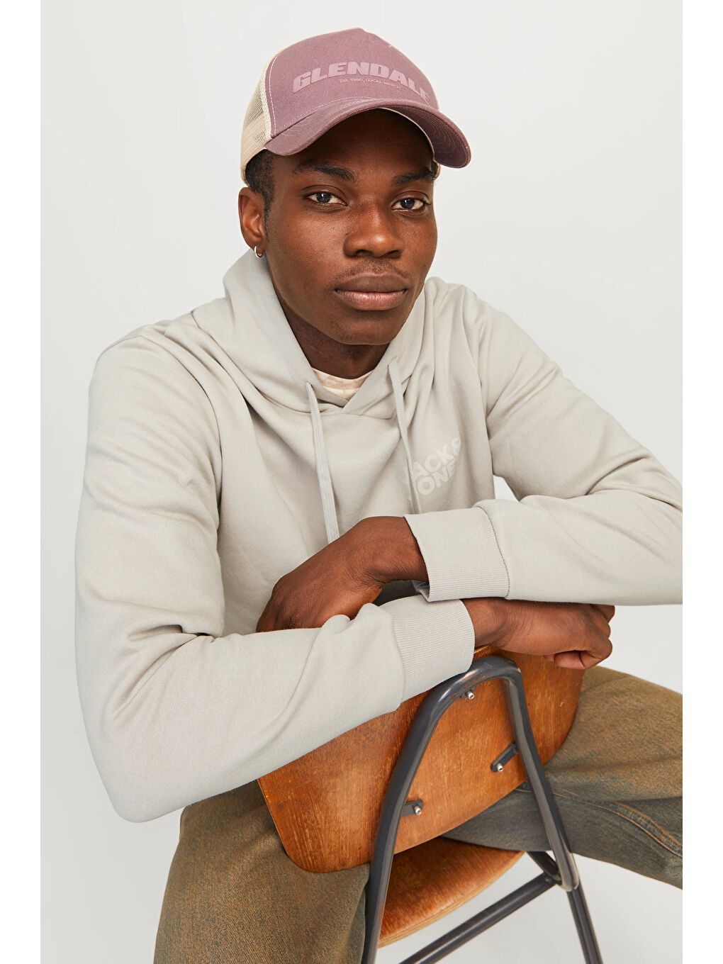 Bej Jjecorp Regular Fit Kapüşonlu Erkek Sweat 12152840-6