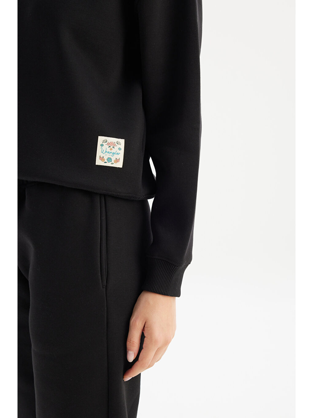 Relaxed Fit Geniş Kesim Bisiklet Yaka İçi Polarlı Siyah Sweatshirt-4