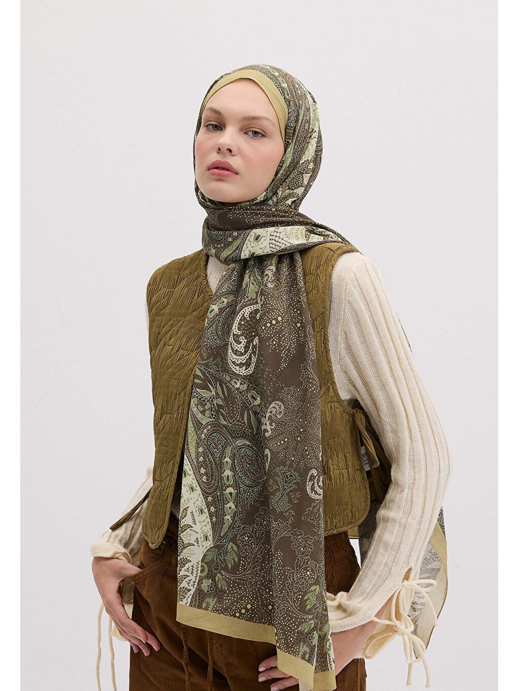Kahverengi Elora Desen Şal Kahve-1