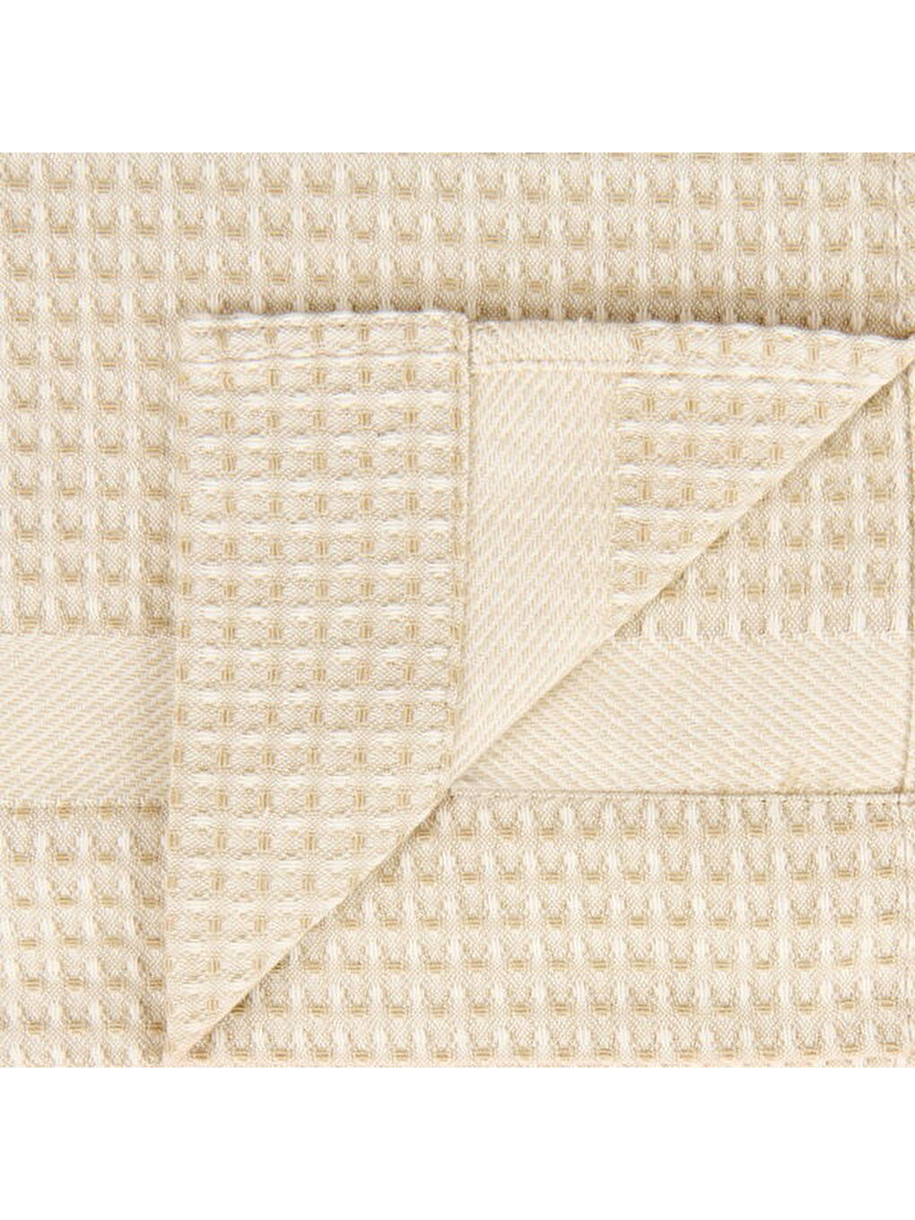 Soft Waffle 2'li Havlu Seti - Açık Bej - 60x110 cm + 40x60 cm-3