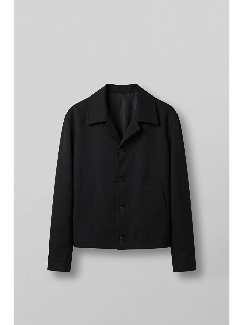 Erkek Smart Casual Relaxed Fit Düğmeli Ceket Siyah