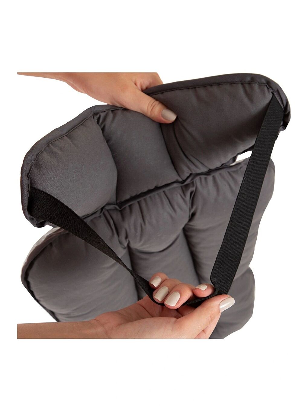 Puset ve Mama Sandalyesi Minderi Gri Çiçek-3