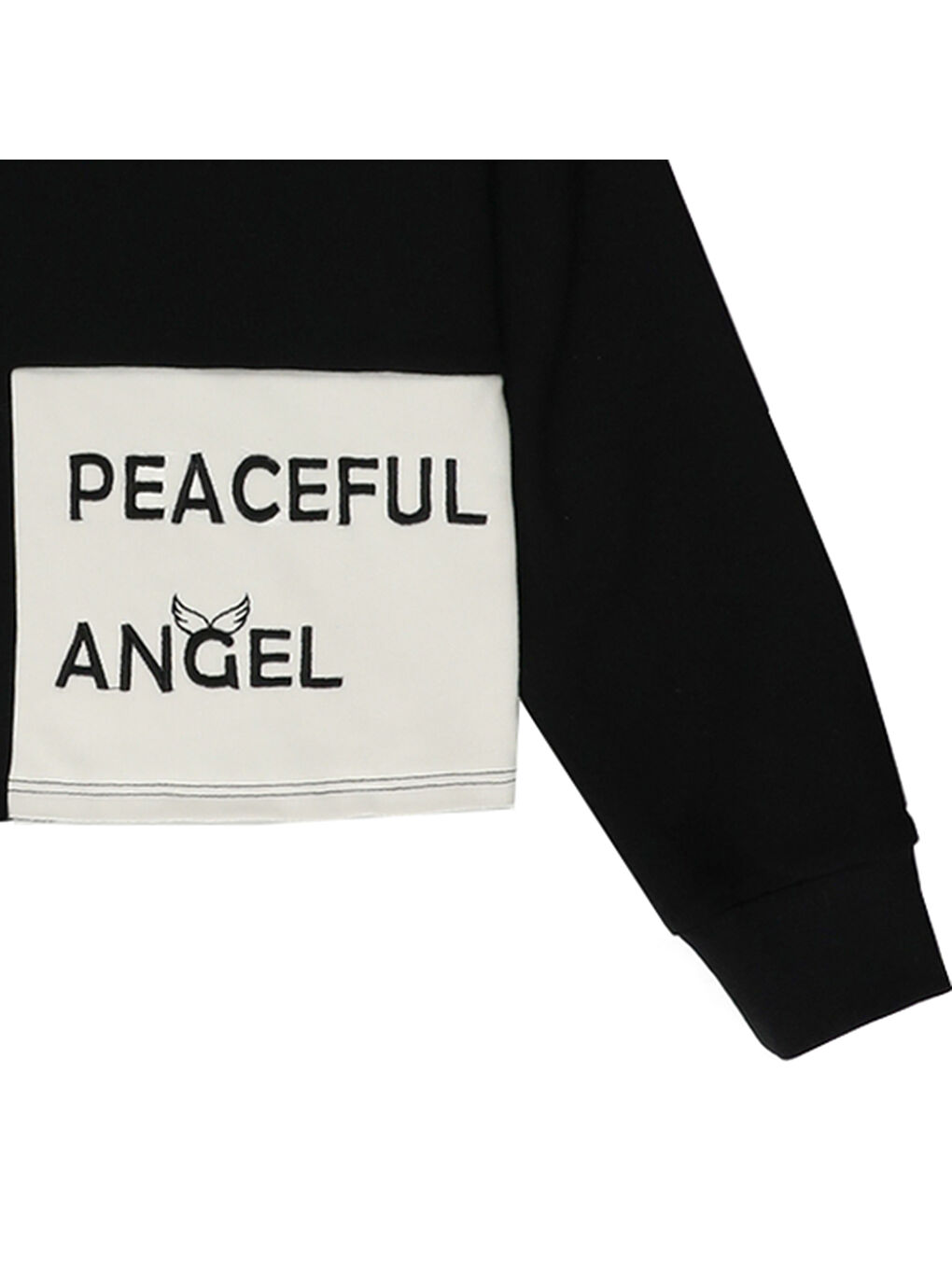 Panço Siyah Kız Çocuk  Nakış Detaylı Sweatshirt - 2