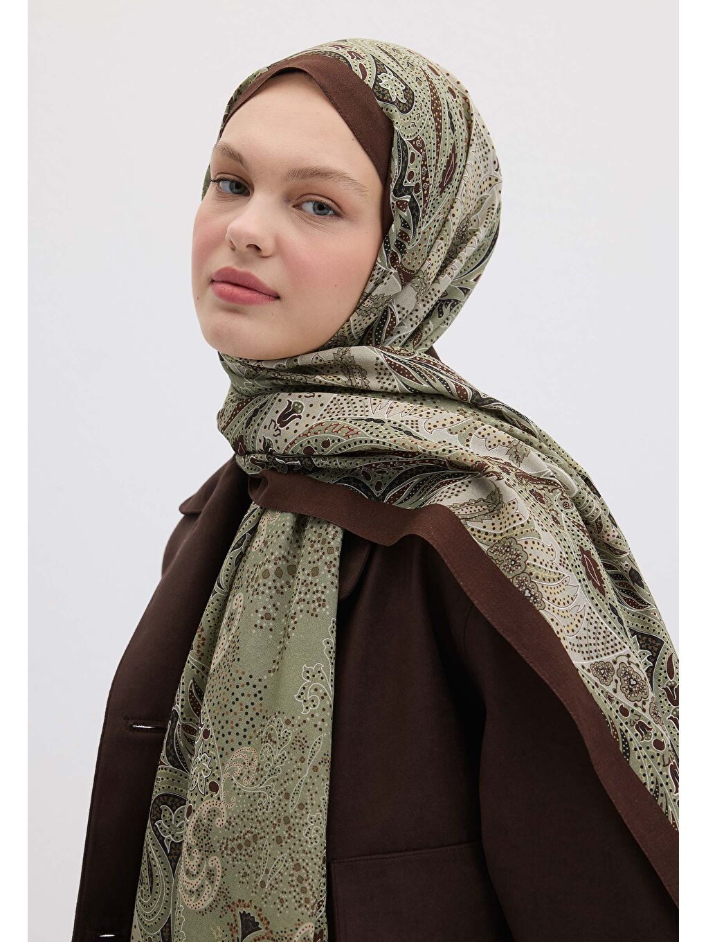 Elora Desen Şal Askeri Haki-2